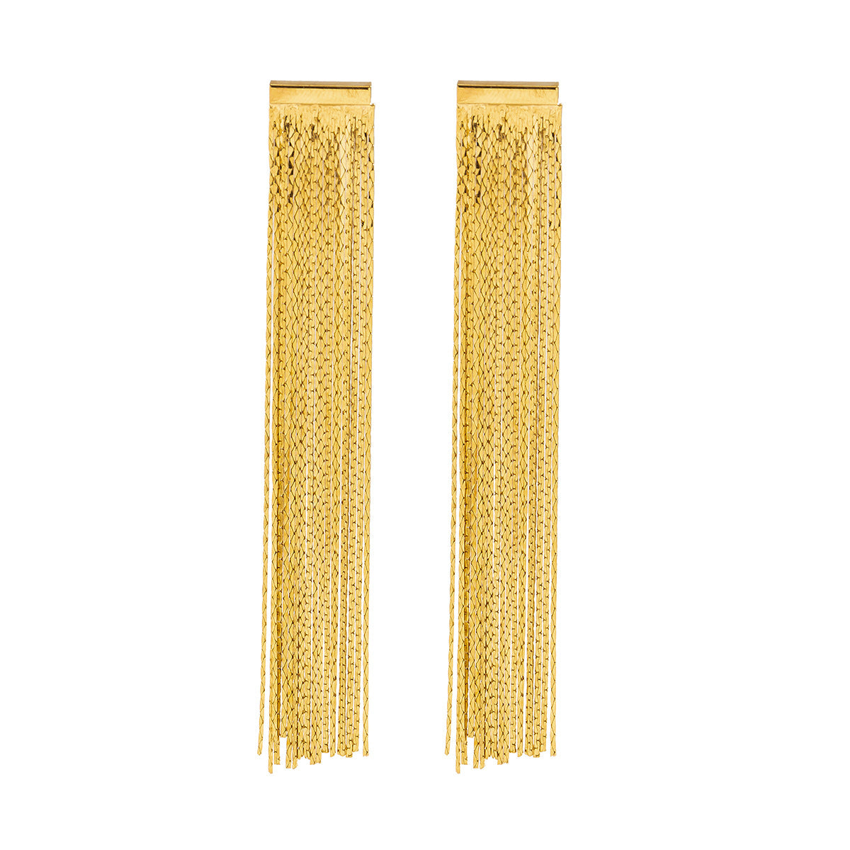 Gold Tassel Drop Earrings