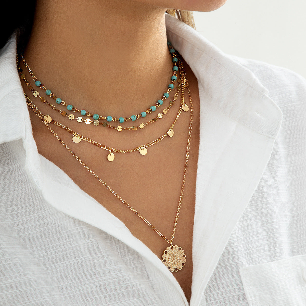 Gold layered necklace