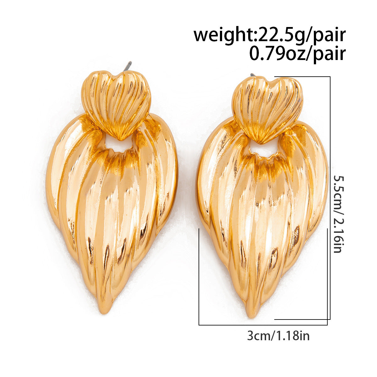 Elegant Gold Nugget Earrings