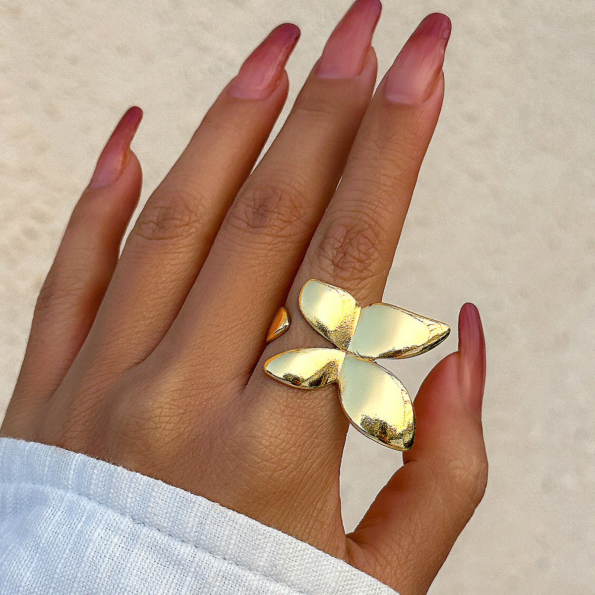 Butterfly Gold Nugget Ring