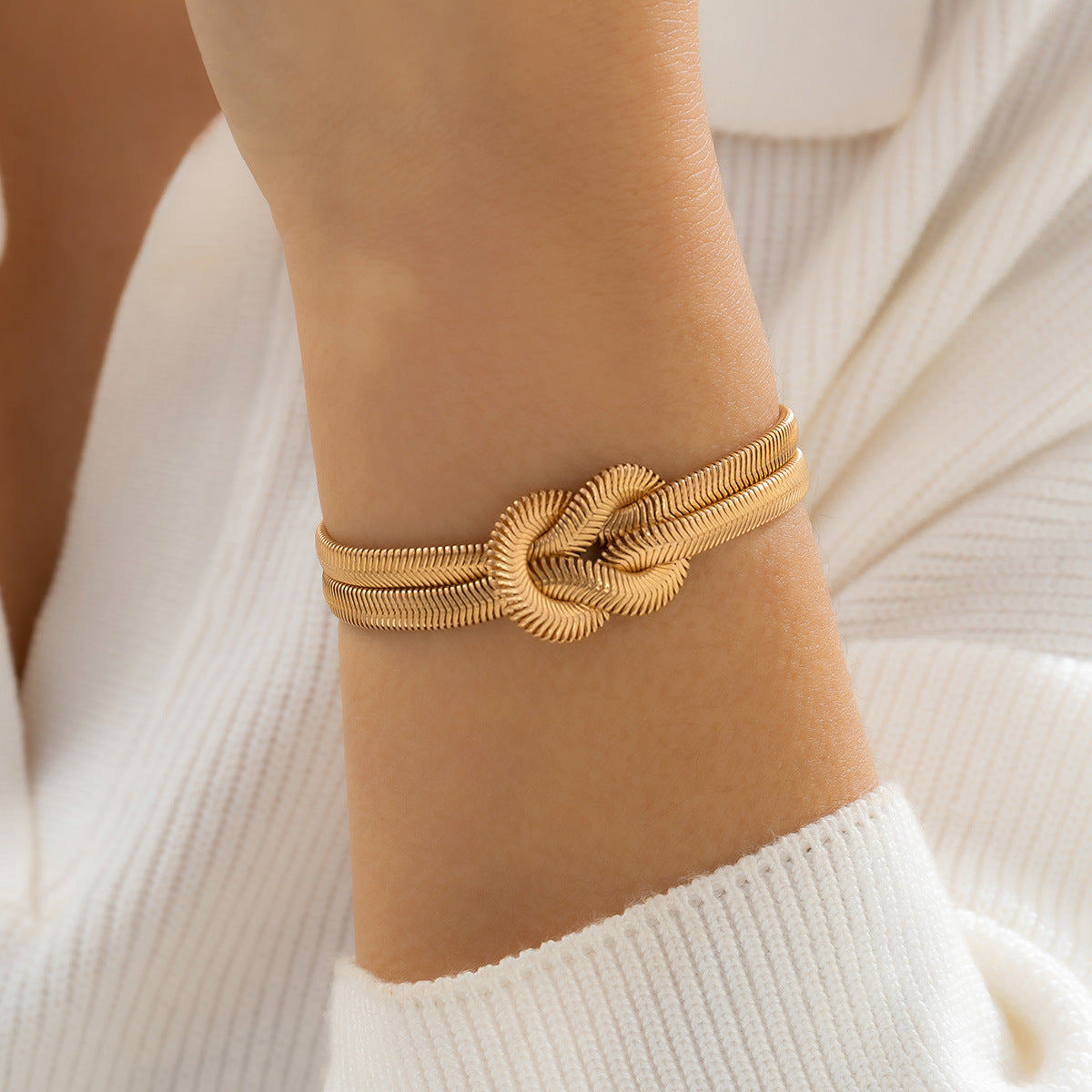 Snake Bone Gold Chain Bracelet For Woman