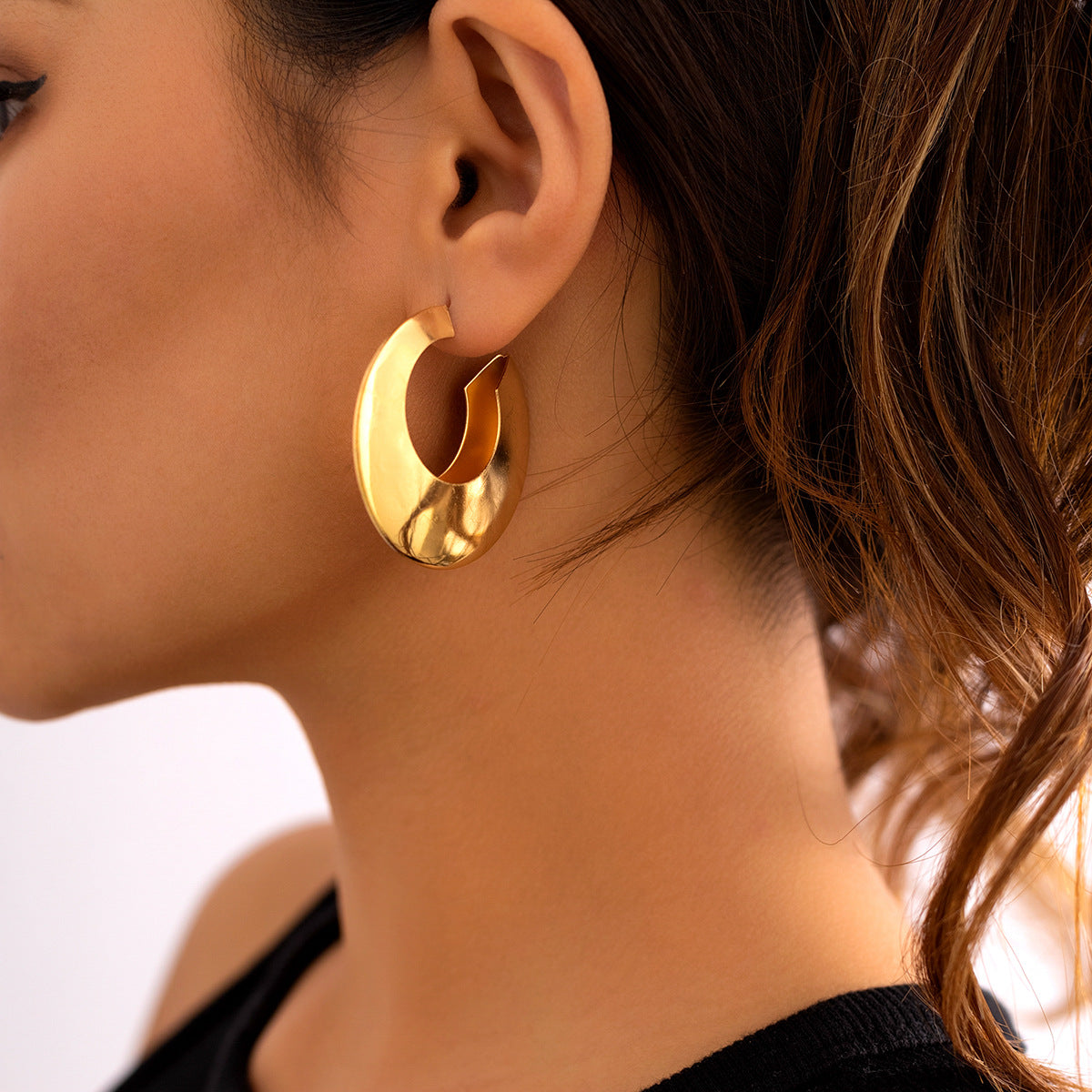 Punk Gold Hoop Drop Earrings