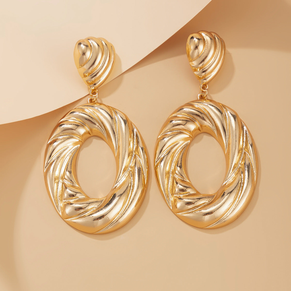 Big Gold Hoop Drop Earrings