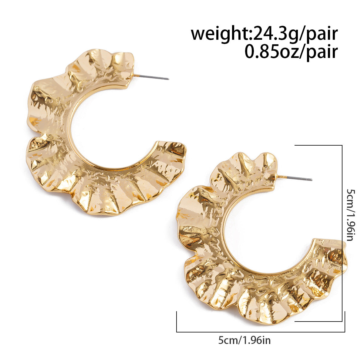 Gold nugget earrings