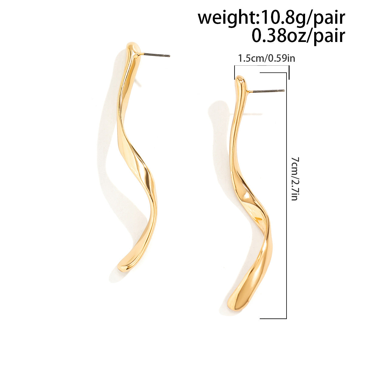 Curved liquid gold earrings