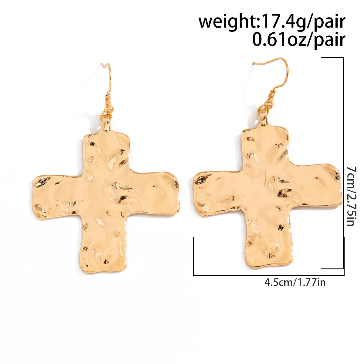 Cross Gold Earrings