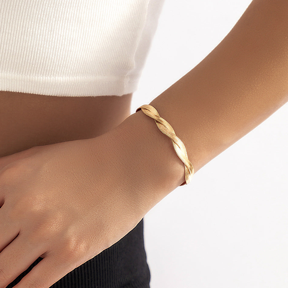 Snake Bone Gold Chain Bracelet For Women