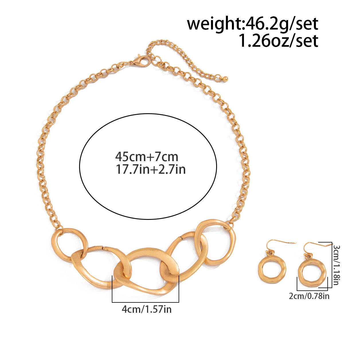 Splicing circular gold necklace