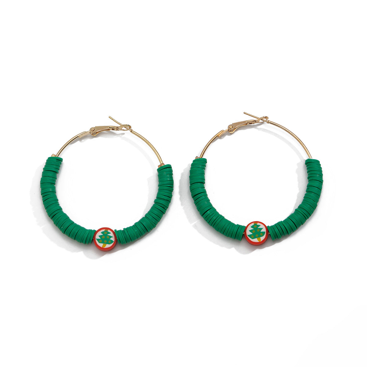 green hoop earrings