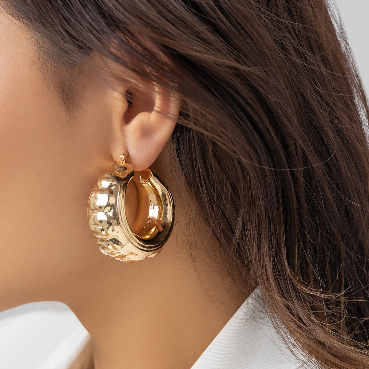 gold drop hoop earrings