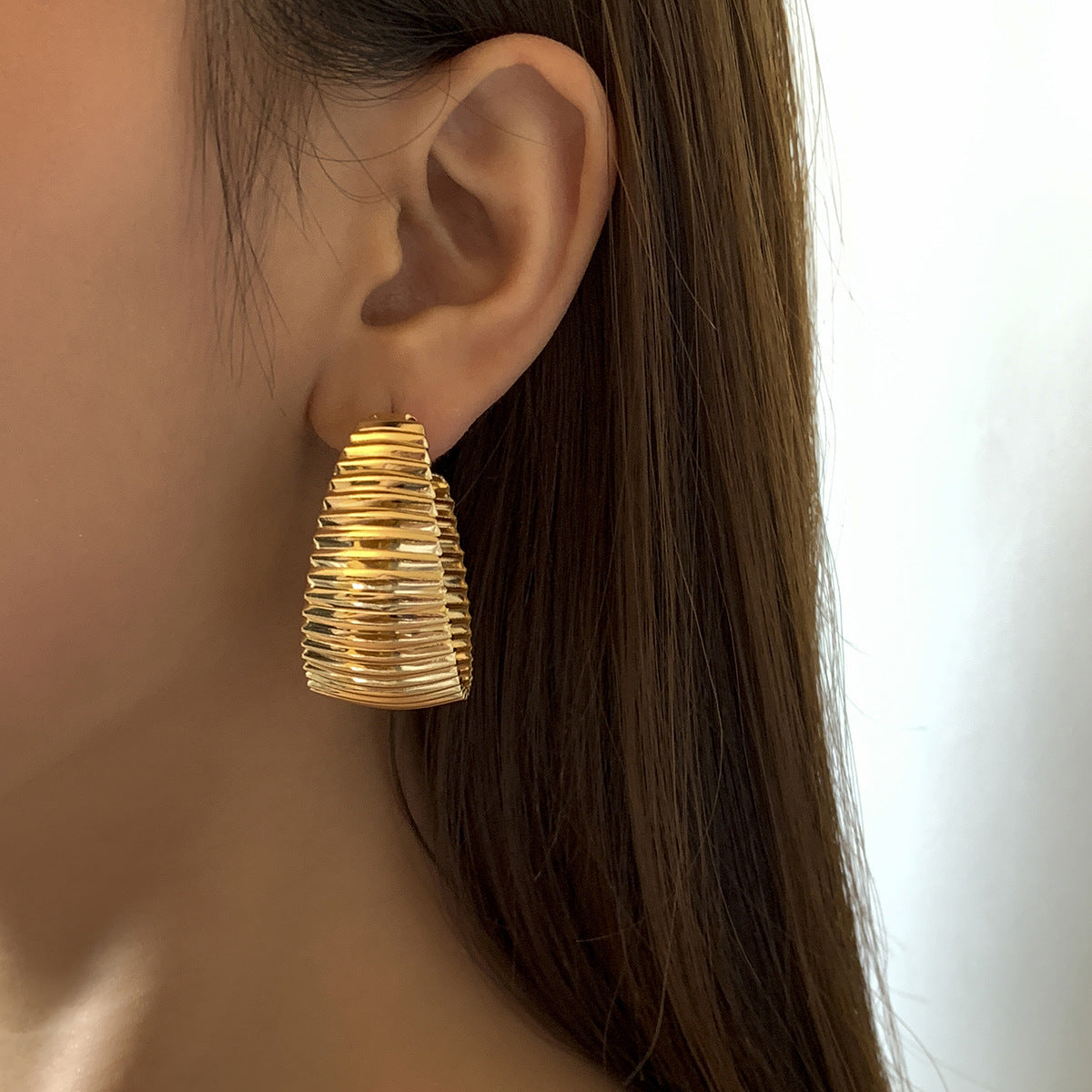 Punk Gold Hoop Drop Earrings