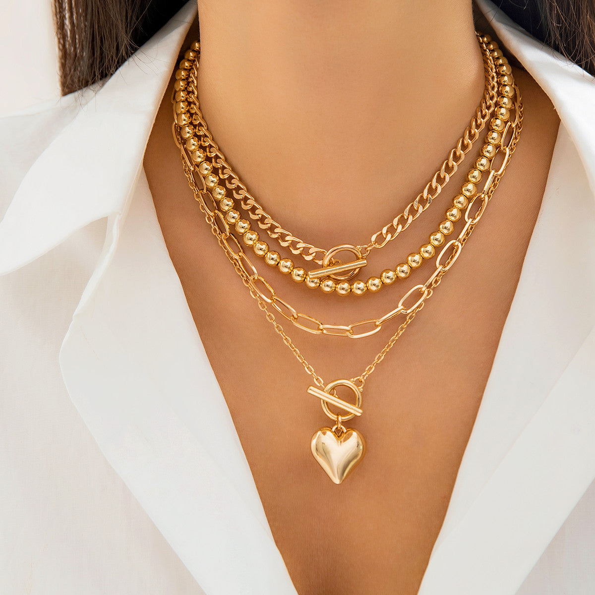 Versatile Heart-shaped layering Necklace