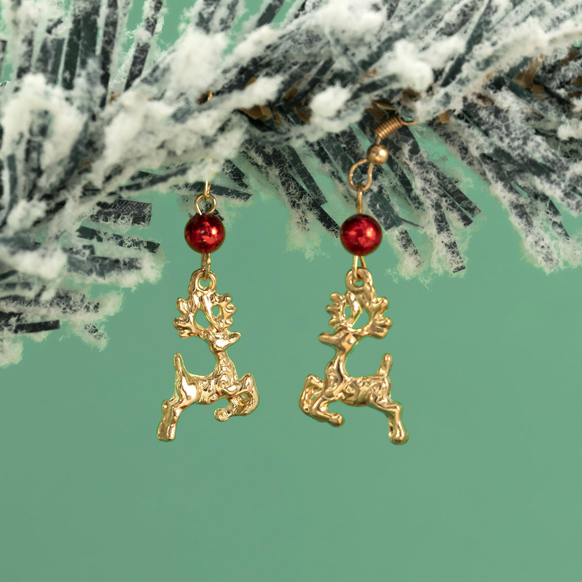 Christmas Gold Dangle Earrings