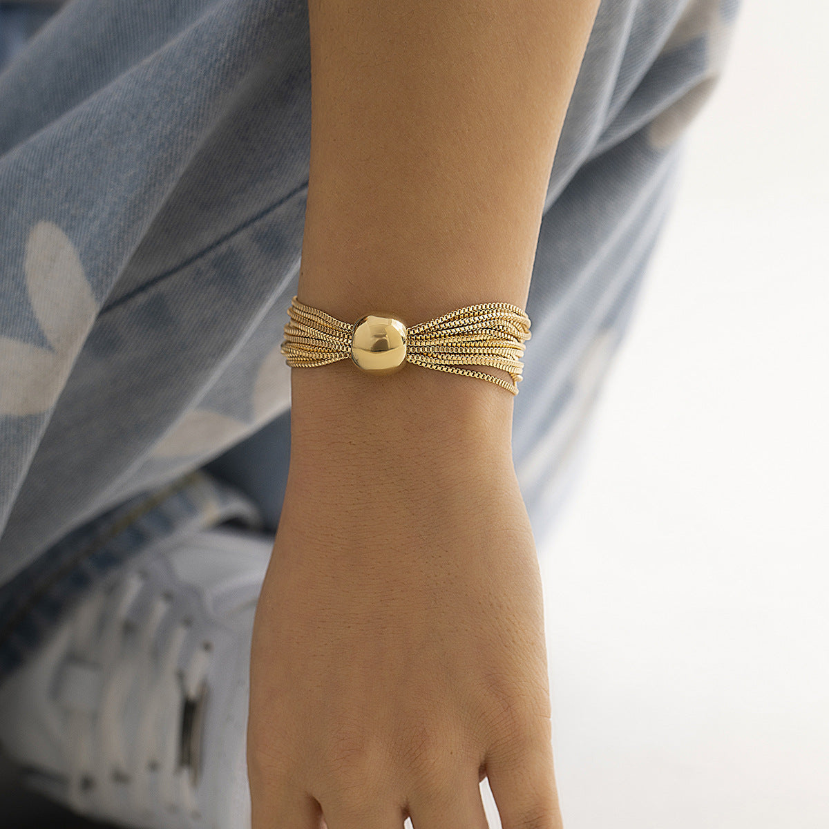 Layered Chain Gold Bracelet For Women