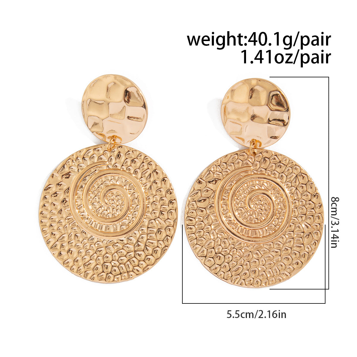 Versatile Round Gold Nugget Earrings