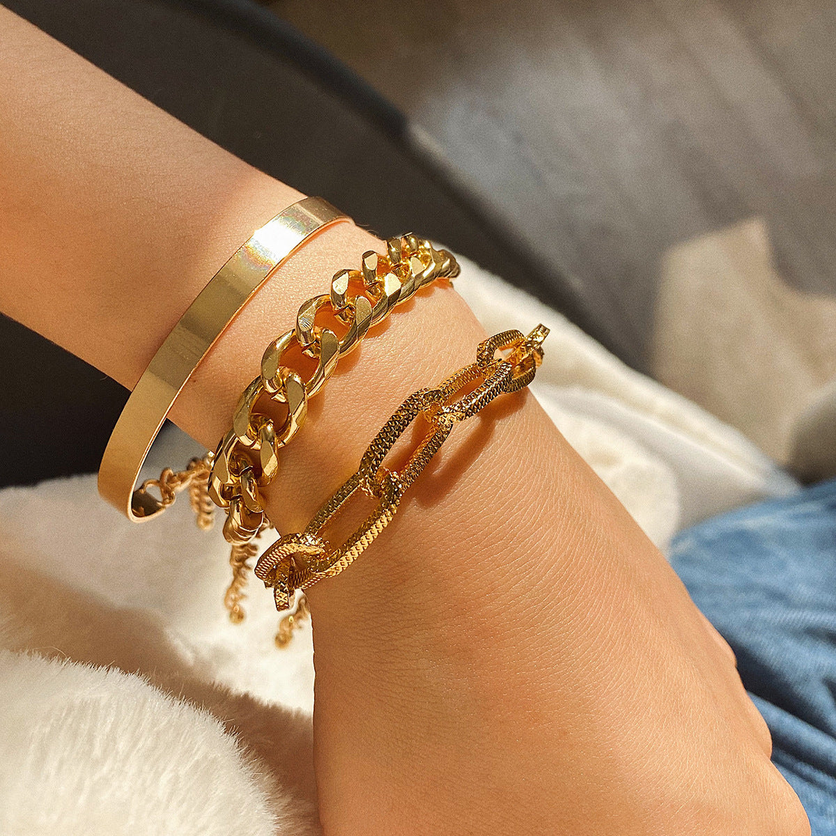 Mix and match gold layered bracelet