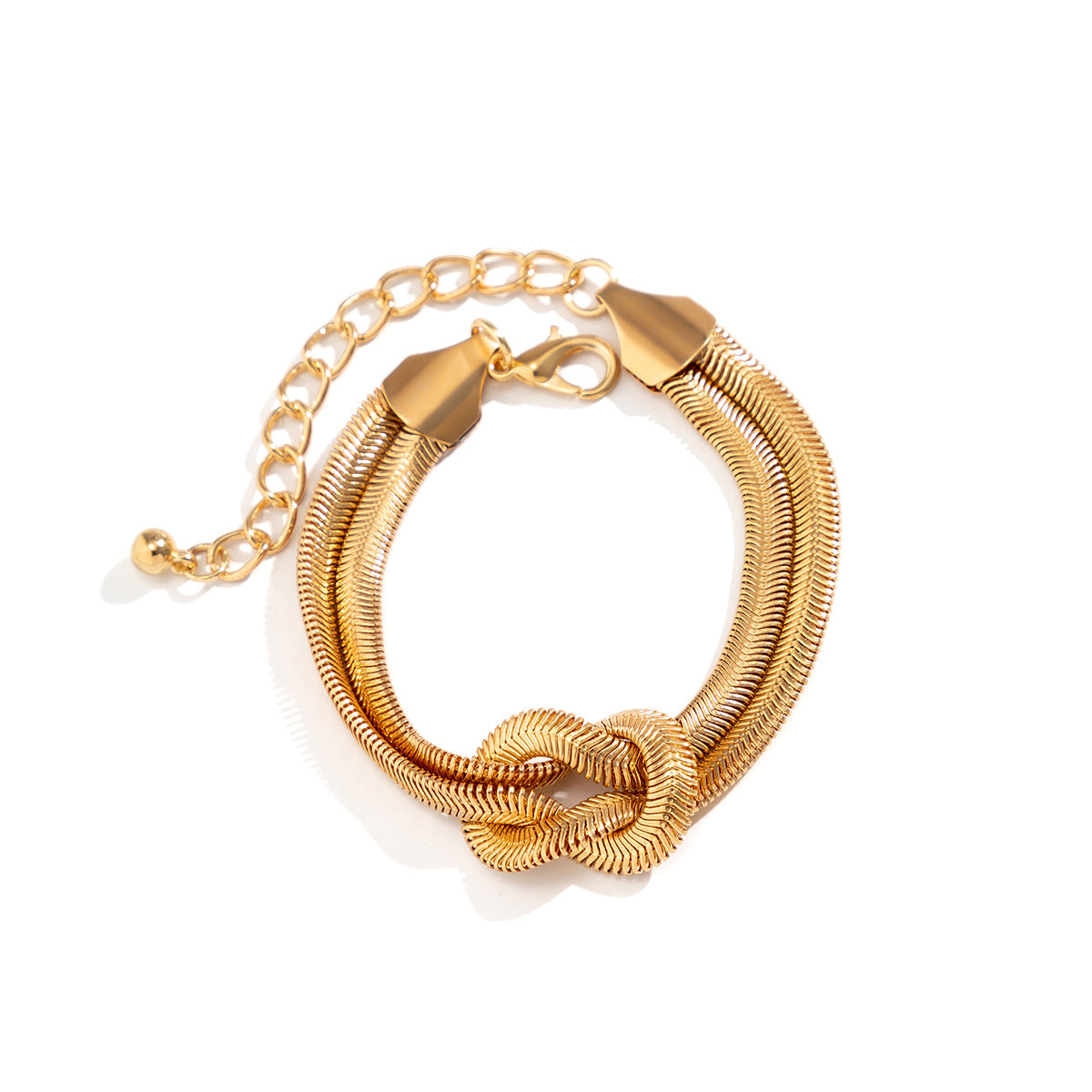 Snake Bone Gold Layered Chain Bracelet