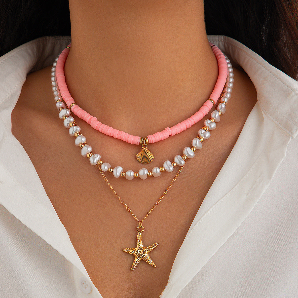 Perfect Gift: Shell Starfish Necklace