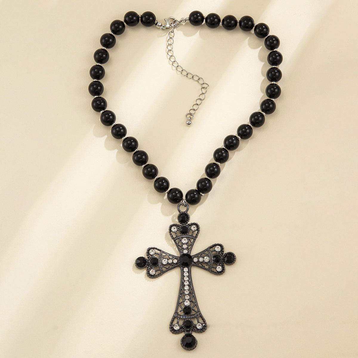 Elegant beaded cross accessory