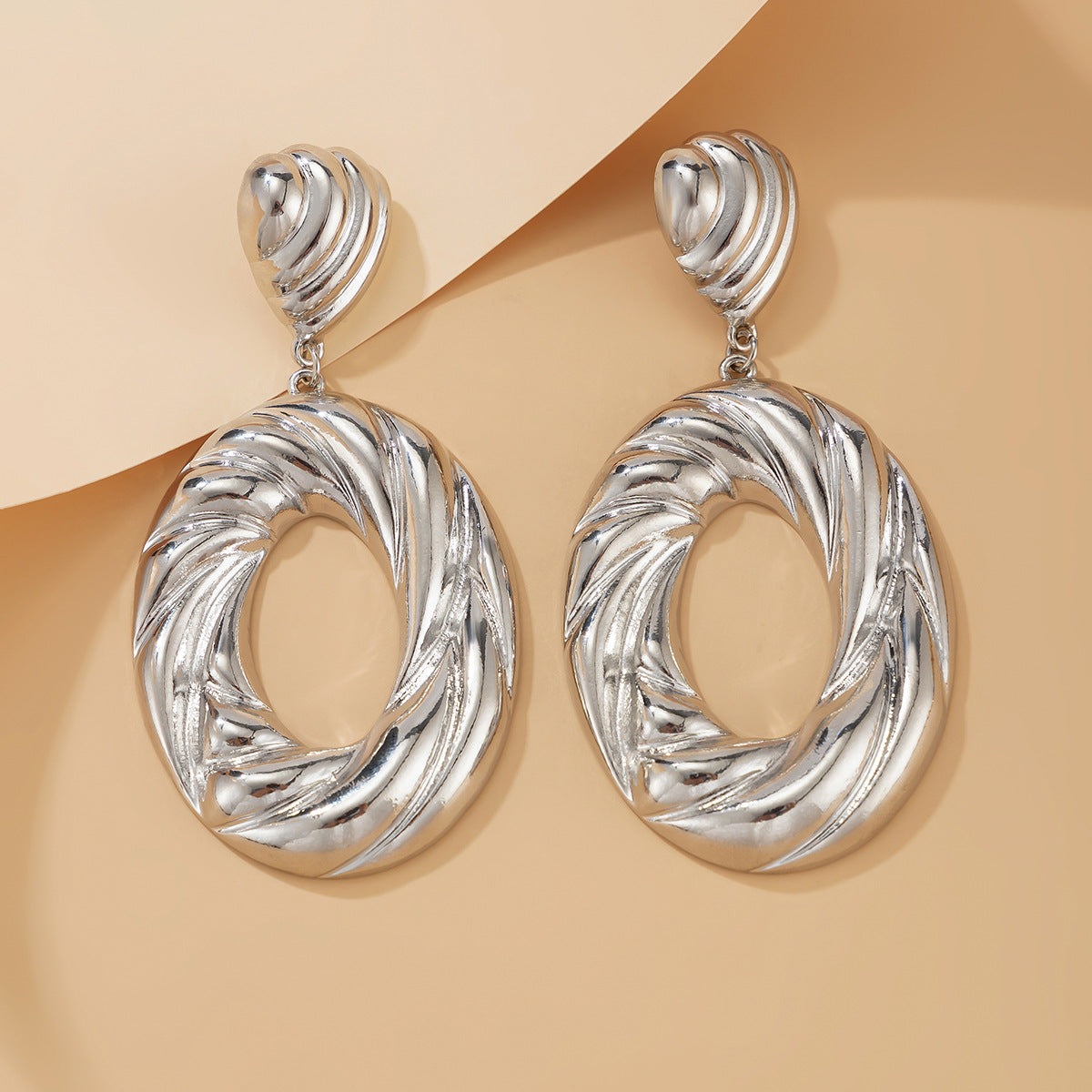 Big and affordable silver Hoop Drop Earrings