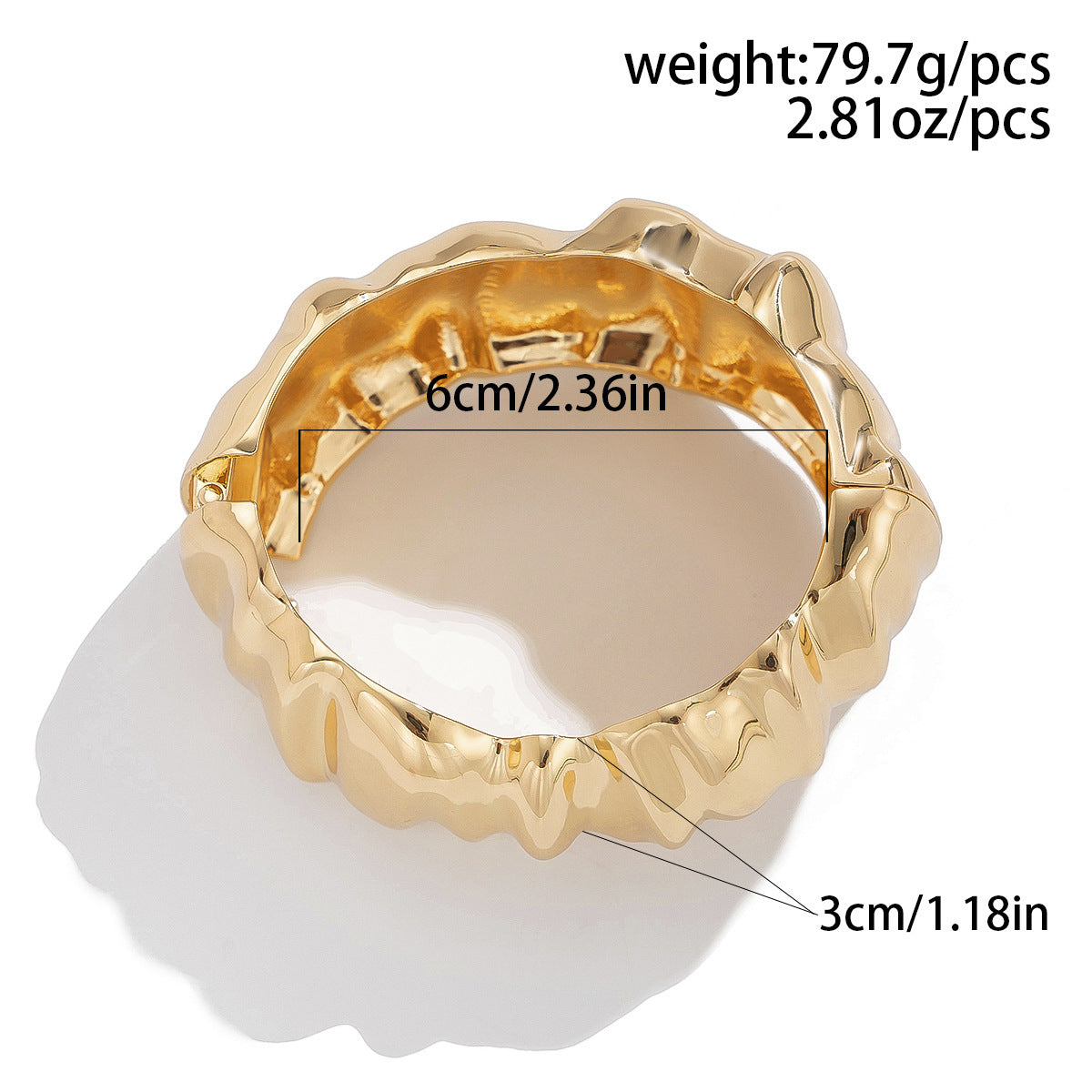 wide Gold bangle Bracelet