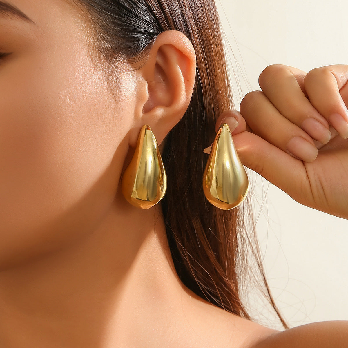 Teardrop Gold Nugget Earrings