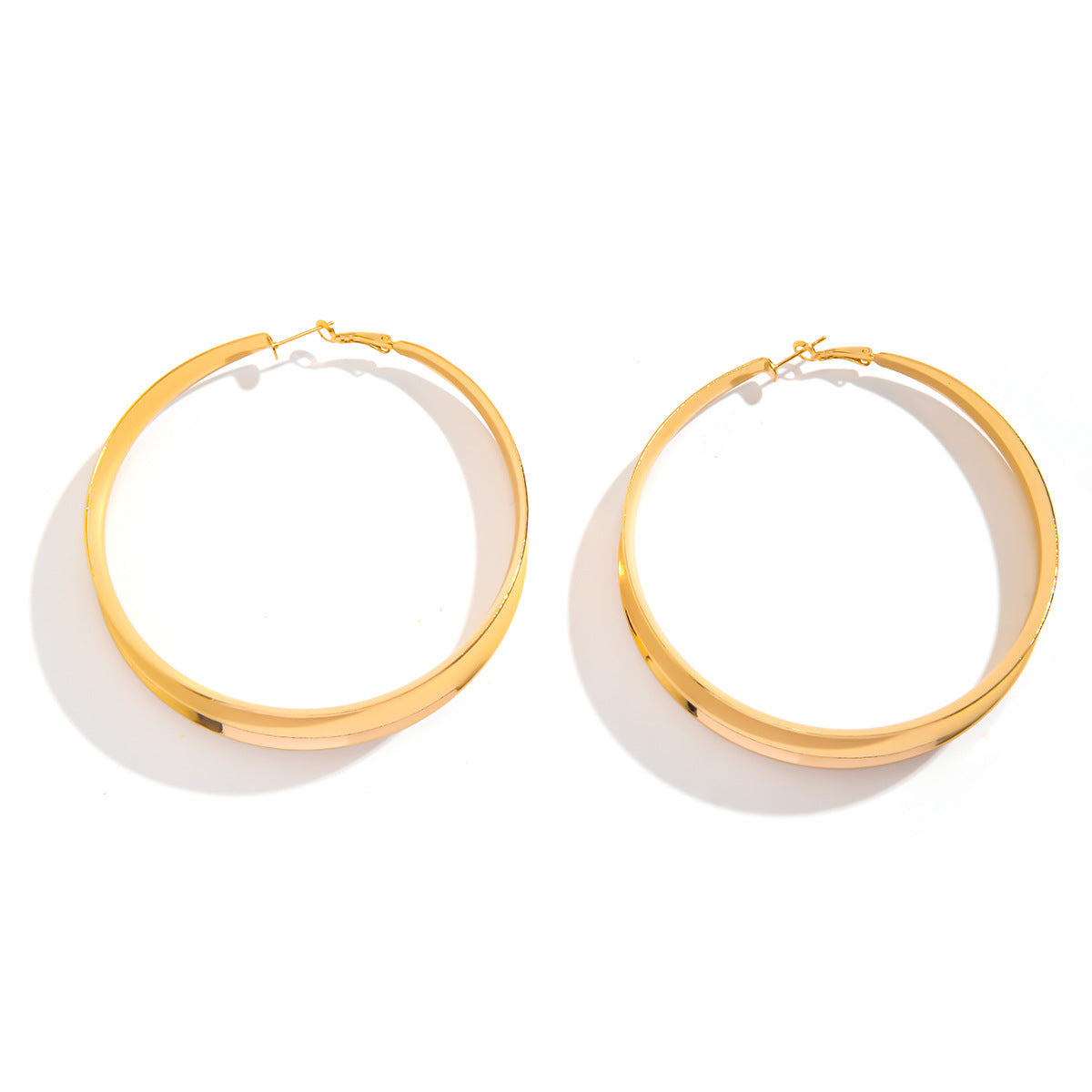 Large Gold Hoop Drop Earrings