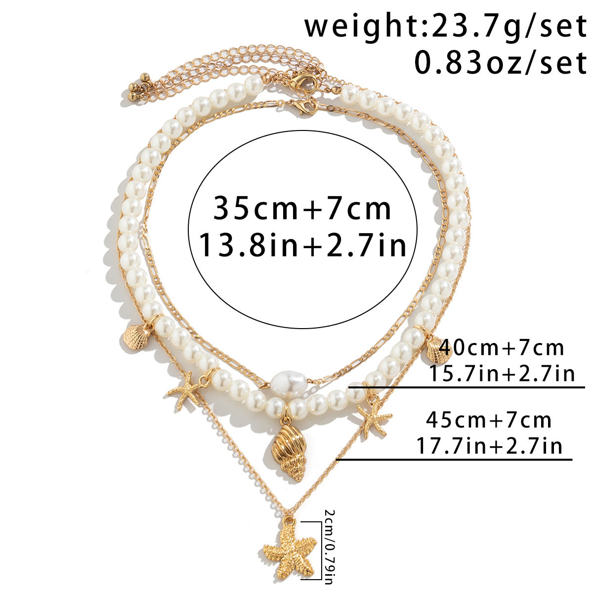 Gold Pearl layer Necklace for women