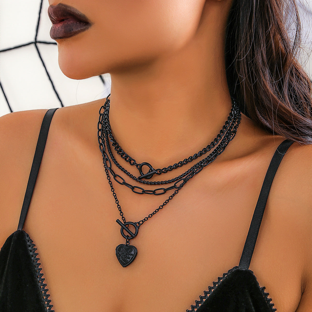 Halloween Spicy Girl Black Layered Necklace