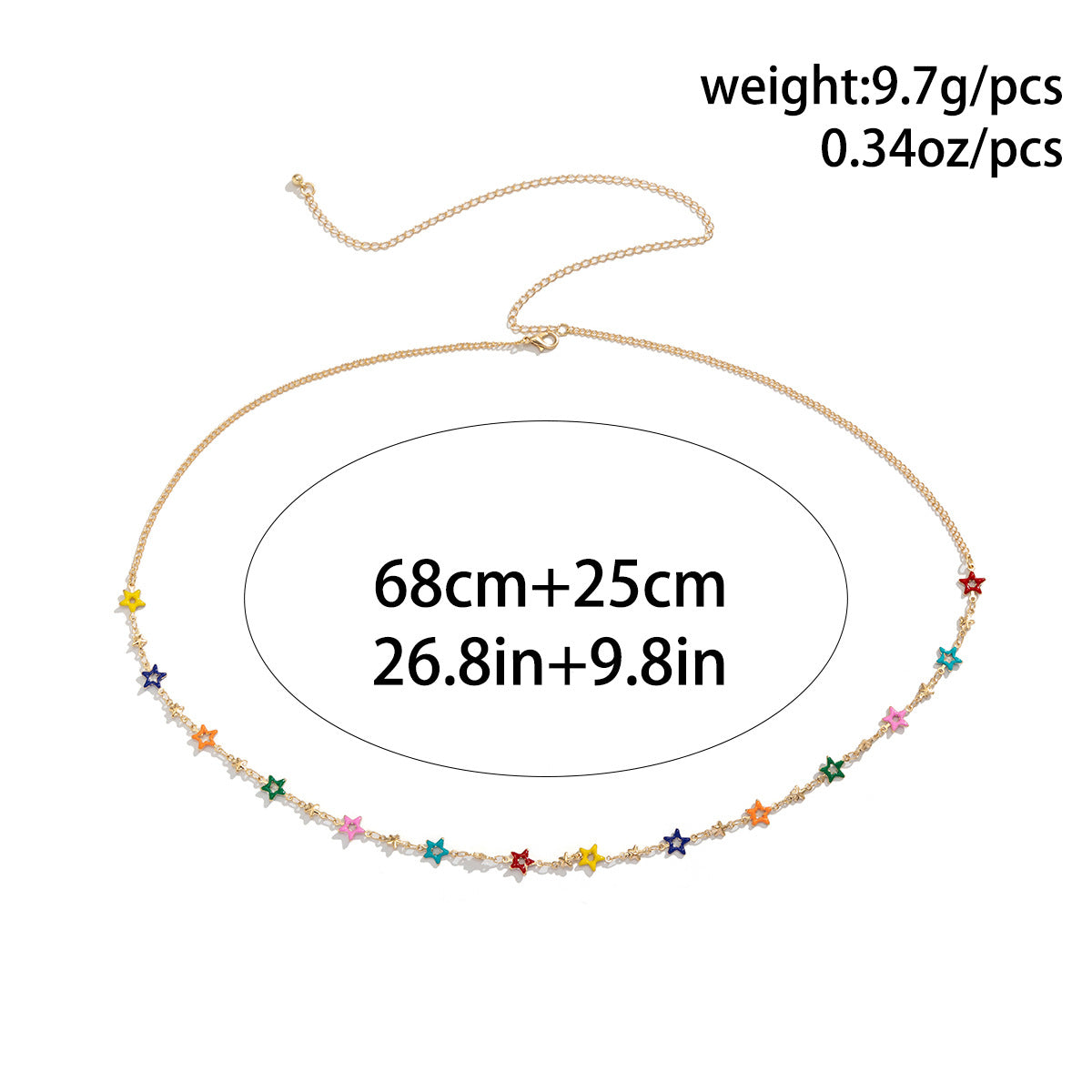 Colorful star body chain