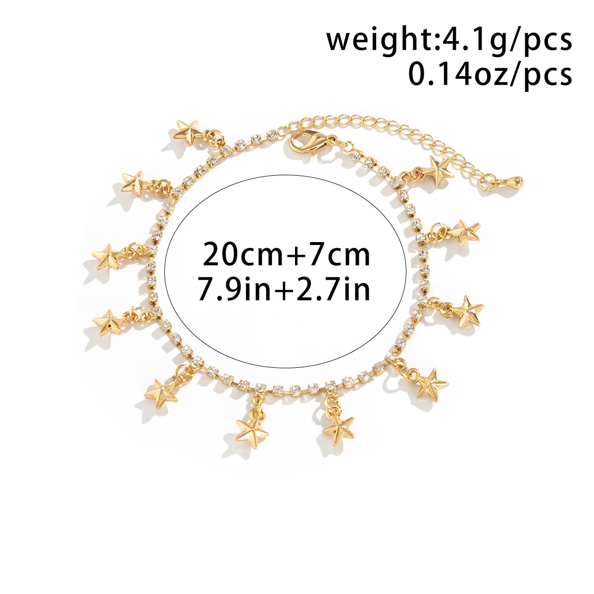 Golden Star Tassel Anklet