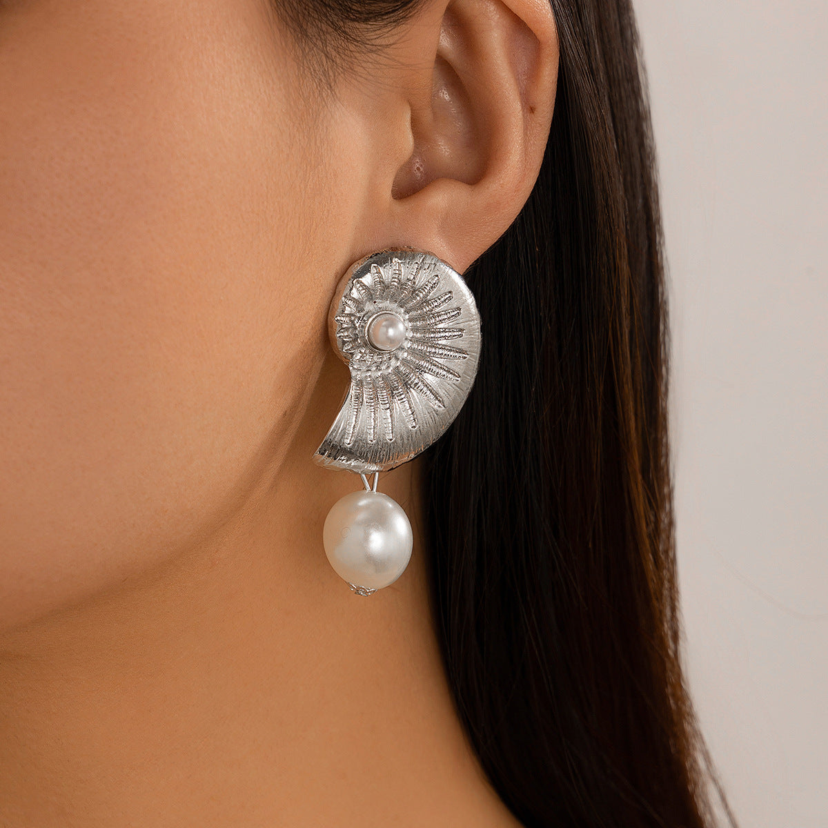 Silver Pearl Drop Earrings