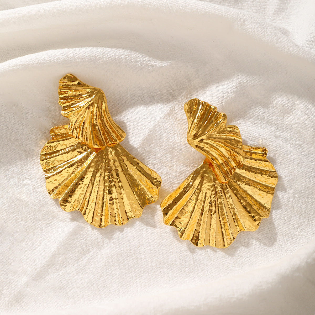 Gold Drop Nugget Earrings