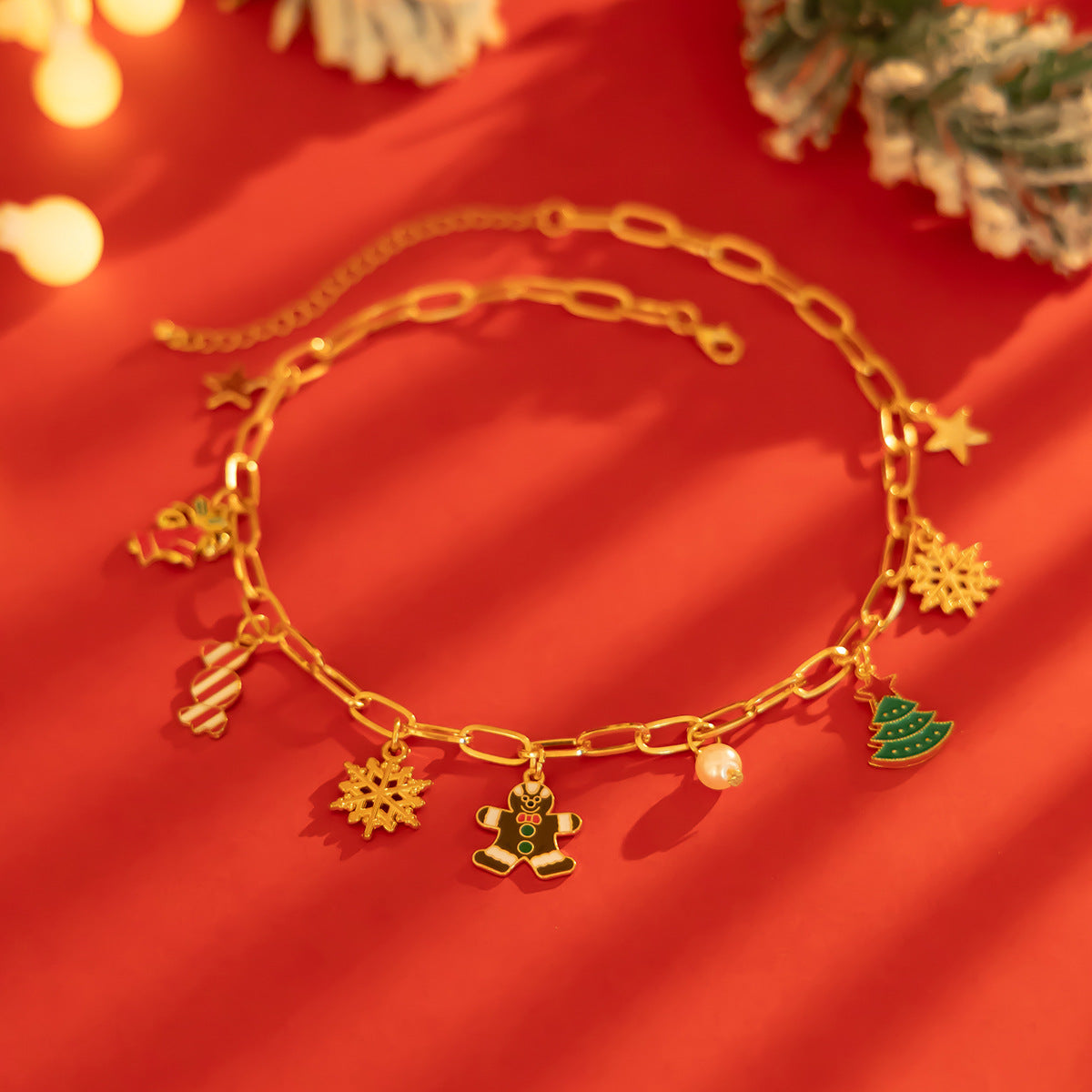 Gold Christmas Necklace