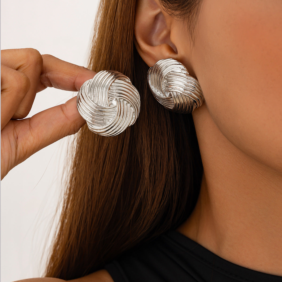 Silver Nugget Earrings