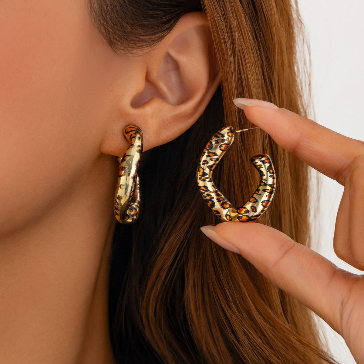 leopard print earrings