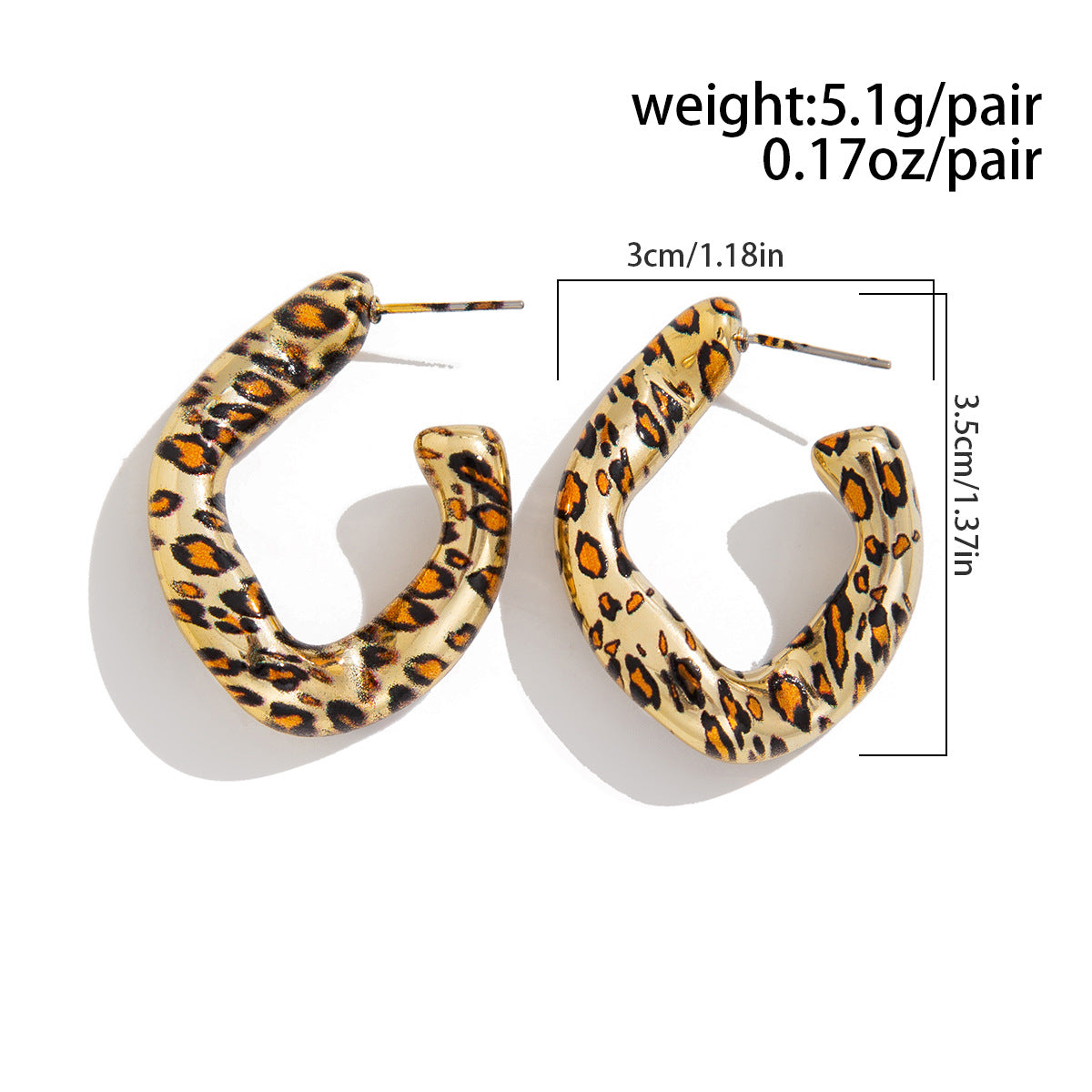 leopard print gold earrings